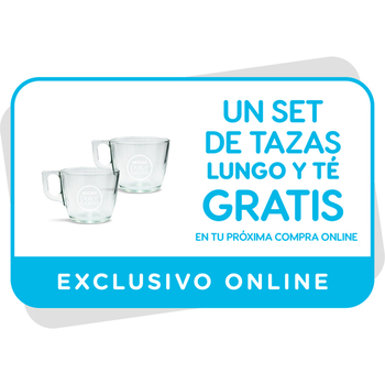 Vale por un set de tazas lungo y té gratis en tu próxima compra online