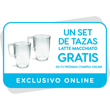 Vale por un set de tazas latte macchiato gratis en tu próxima compra online